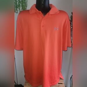 Under Armour Mens Orange Short Sleeve Polo Shirt L
